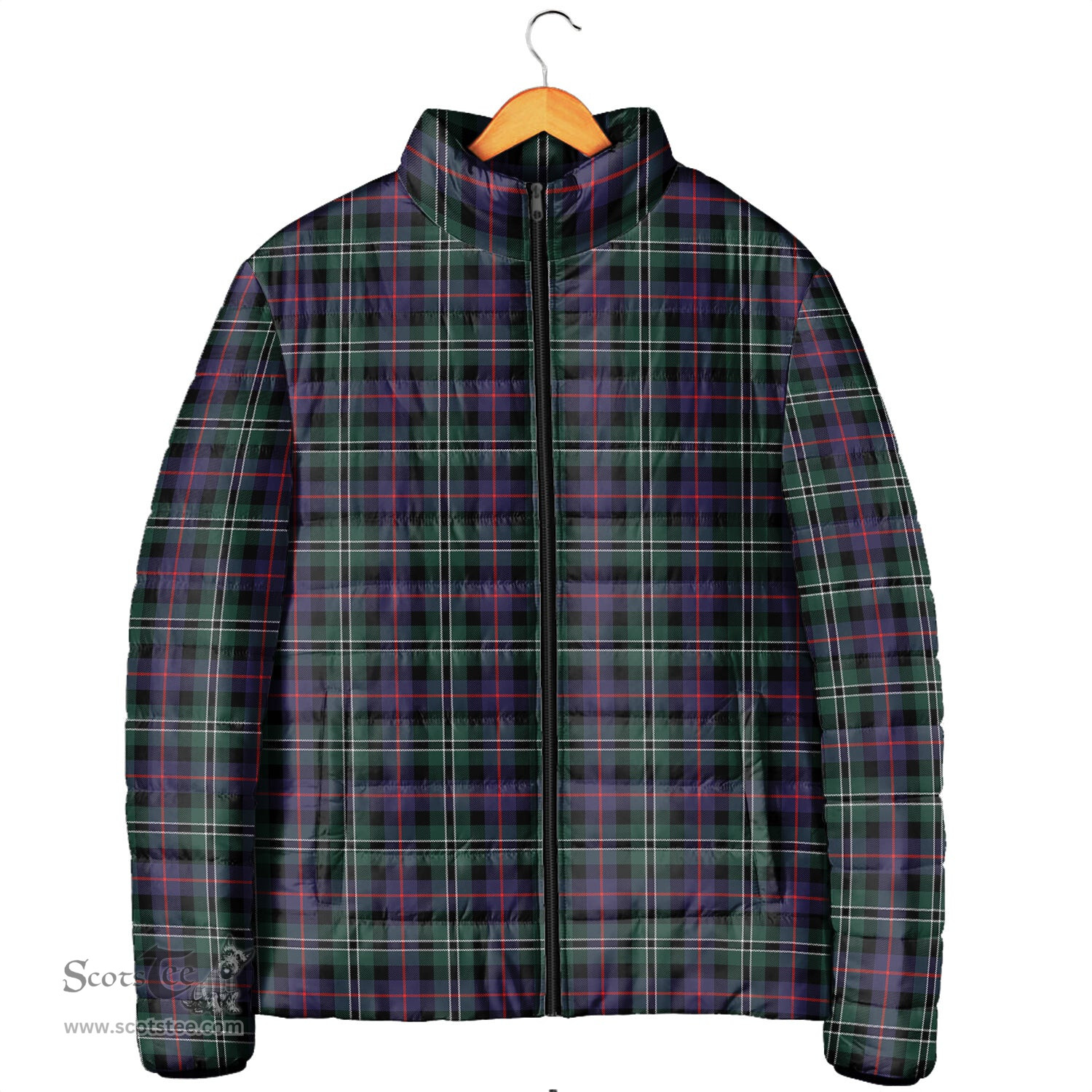 Scottish Rose Hunting Modern Clan Tartan Padded Jacket - Tartan Plaid Jacket Scotstee Shop - Tartan Plaid - scotstee.com