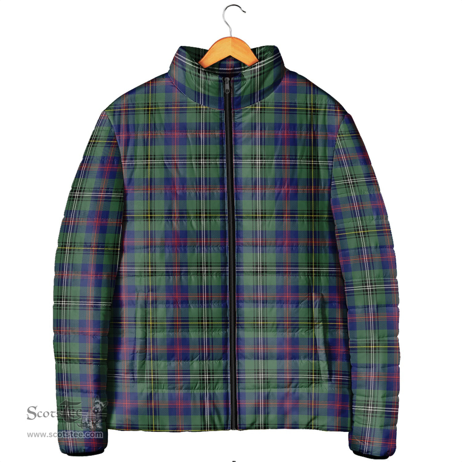 Scottish Wood Modern Clan Tartan Padded Jacket - Tartan Plaid Jacket Scotstee Shop - Tartan Plaid - scotstee.com