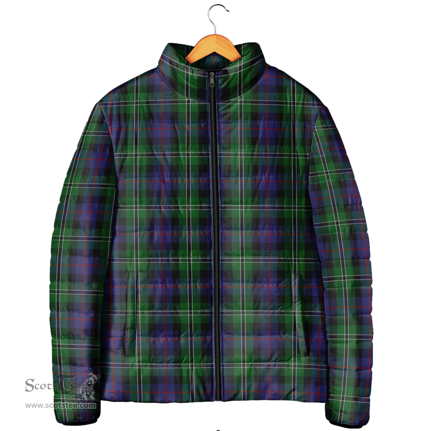 Scottish Rose Hunting Clan Tartan Padded Jacket - Tartan Plaid Jacket Scotstee Shop - Tartan Plaid - scotstee.com