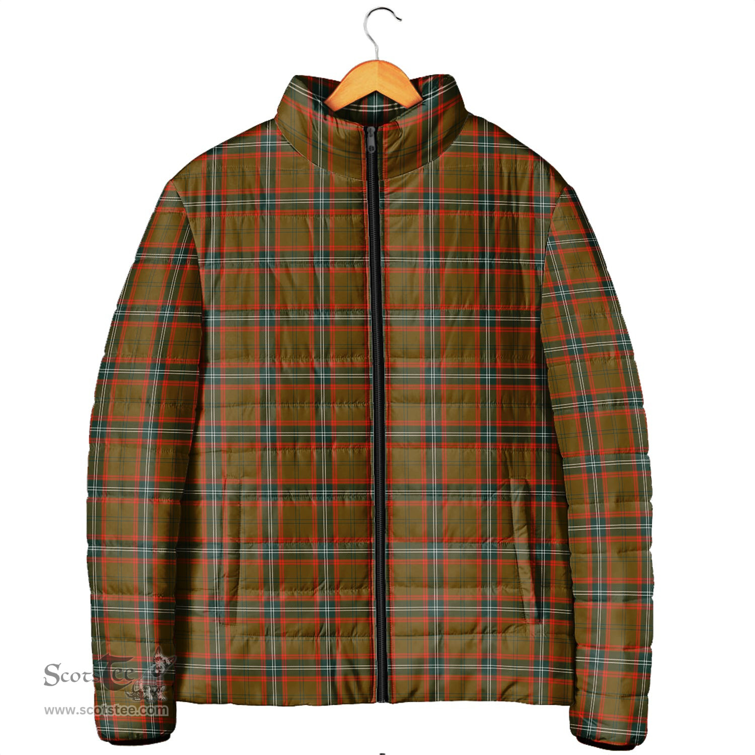 Scottish Seton Hunting Modern Clan Tartan Padded Jacket - Tartan Plaid Jacket Scotstee Shop - Tartan Plaid - scotstee.com