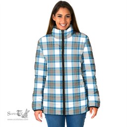 Scottish Stewart Muted Blue Clan Tartan Padded Jacket - Tartan Plaid Jacket Scotstee Shop - Tartan Plaid - scotstee.com