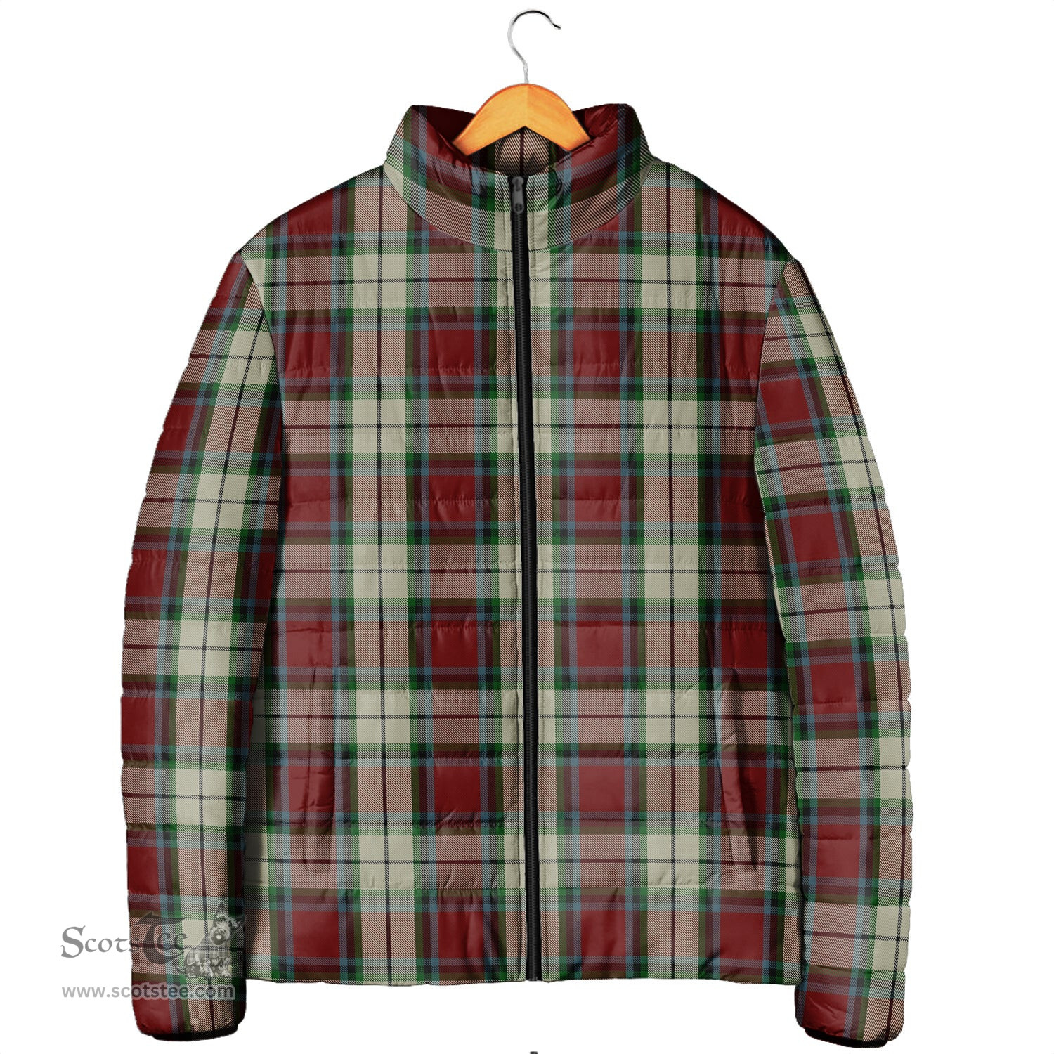 Scottish Rose White Dress Clan Tartan Padded Jacket - Tartan Plaid Jacket Scotstee Shop - Tartan Plaid - scotstee.com