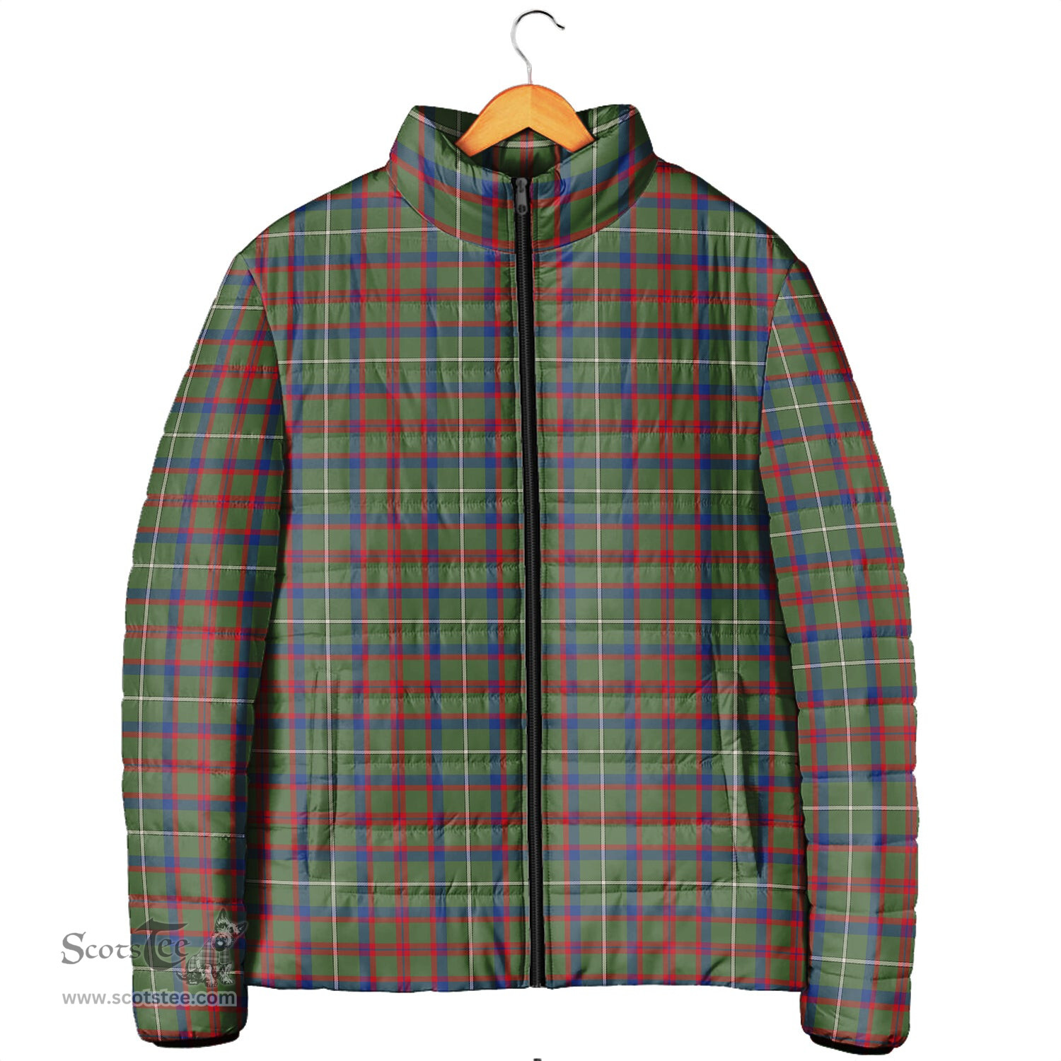 Scottish Shaw Green Modern Clan Tartan Padded Jacket - Tartan Plaid Jacket Scotstee Shop - Tartan Plaid - scotstee.com