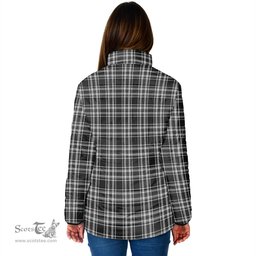 Scottish Stewart Black and White Clan Tartan Padded Jacket - Tartan Plaid Jacket Scotstee Shop - Tartan Plaid - scotstee.com