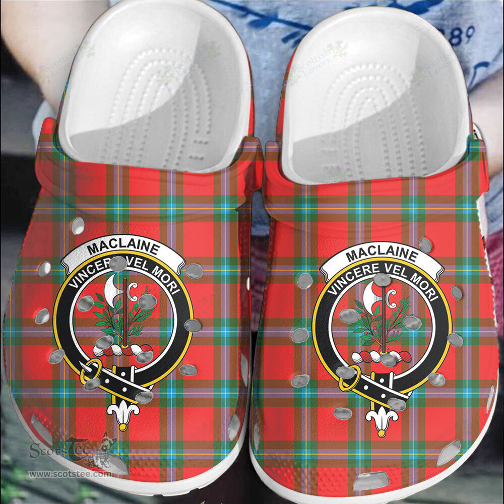 Scottish MacLaine of Loch Buie Hunting Ancient Clan Tartan Clogs - Crest Classic Scottish Plaid Tartan Plaid - ScotsTee - scotstee.com