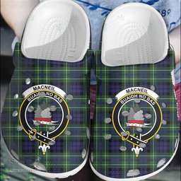 Scottish MacNeil of Colonsay Modern Clan Tartan Clogs - Crest Classic Scottish Plaid Tartan Plaid - ScotsTee - scotstee.com