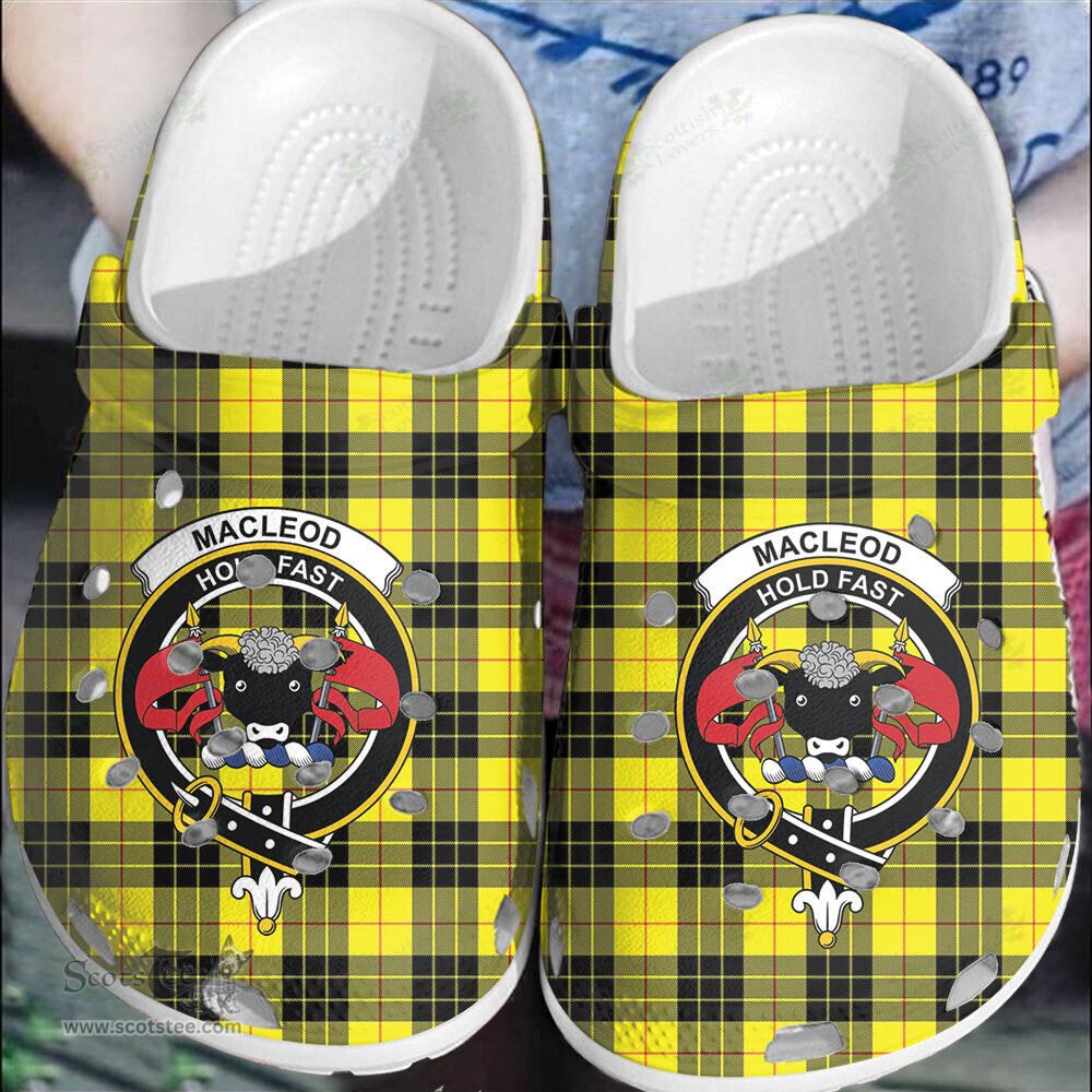 Scottish MacLeod of Lewis Modern Clan Tartan Clogs - Crest Classic Scottish Plaid Tartan Plaid - ScotsTee - scotstee.com