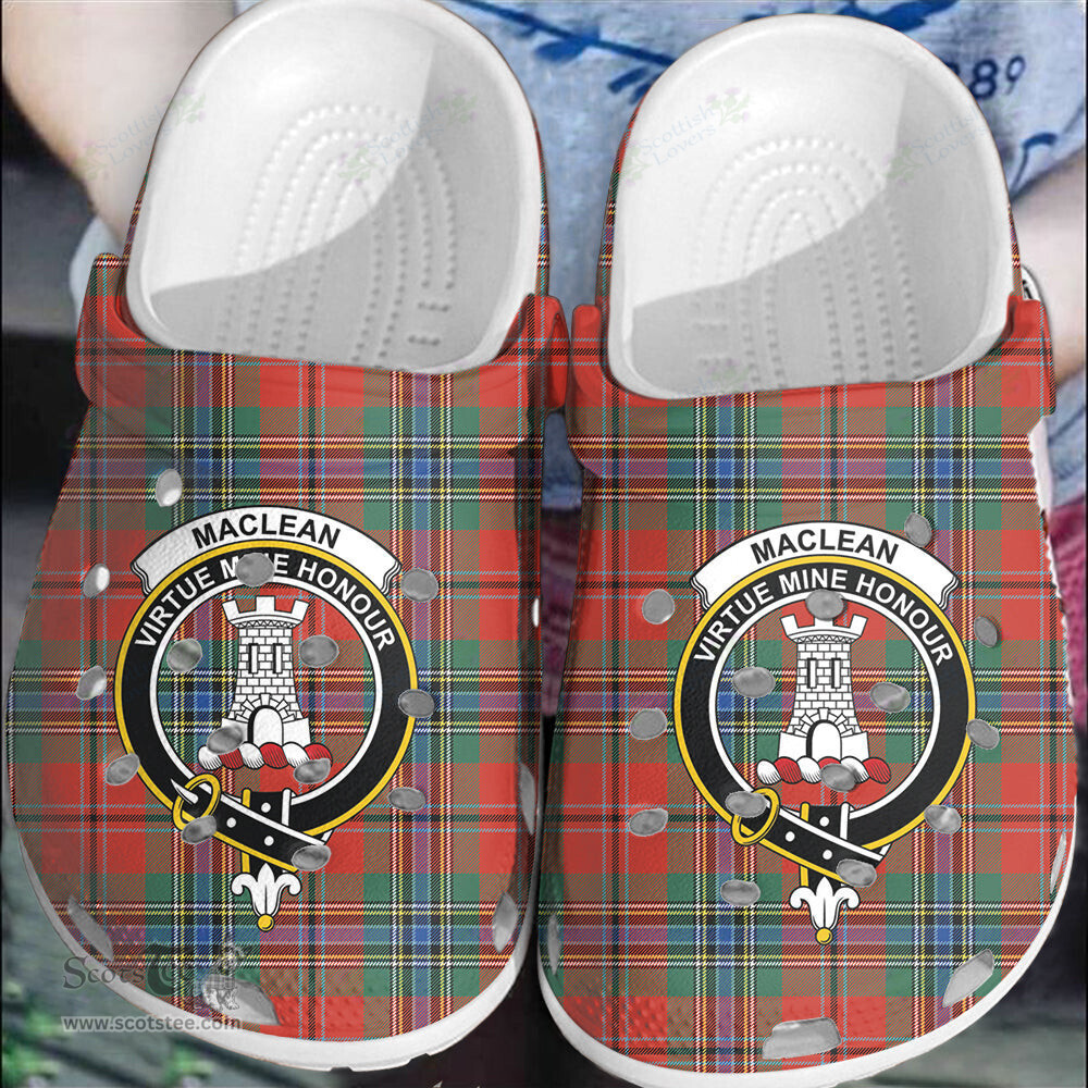 Scottish MacLean of Duart Ancient Clan Tartan Clogs - Crest Classic Scottish Plaid Tartan Plaid - ScotsTee - scotstee.com