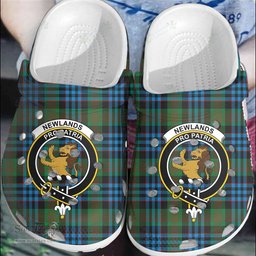 Scottish Newlands of Lauriston Clan Tartan Clogs - Crest Classic Scottish Plaid Tartan Plaid - ScotsTee - scotstee.com