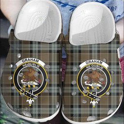 Scottish Graham of Menteith Weathered Clan Tartan Clogs - Crest Classic Scottish Plaid Tartan Plaid - ScotsTee - scotstee.com