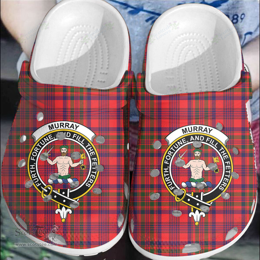 Scottish Murray of Tulloch Modern Clan Tartan Clogs - Crest Classic Scottish Plaid Tartan Plaid - ScotsTee - scotstee.com