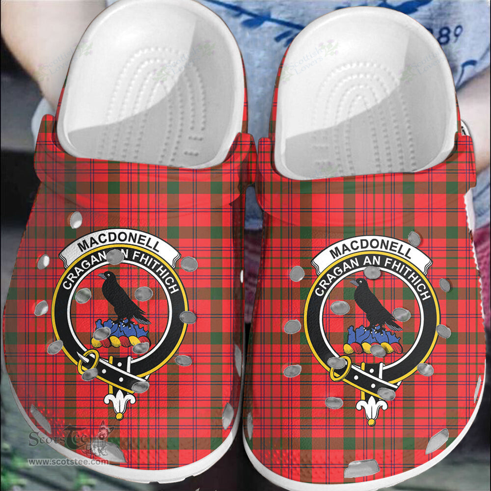 Scottish MacDonnell of Keppoch Modern Clan Tartan Clogs - Crest Classic Scottish Plaid Tartan Plaid - ScotsTee - scotstee.com