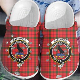 Scottish MacDonnell of Keppoch Modern Clan Tartan Clogs - Crest Classic Scottish Plaid Tartan Plaid - ScotsTee - scotstee.com