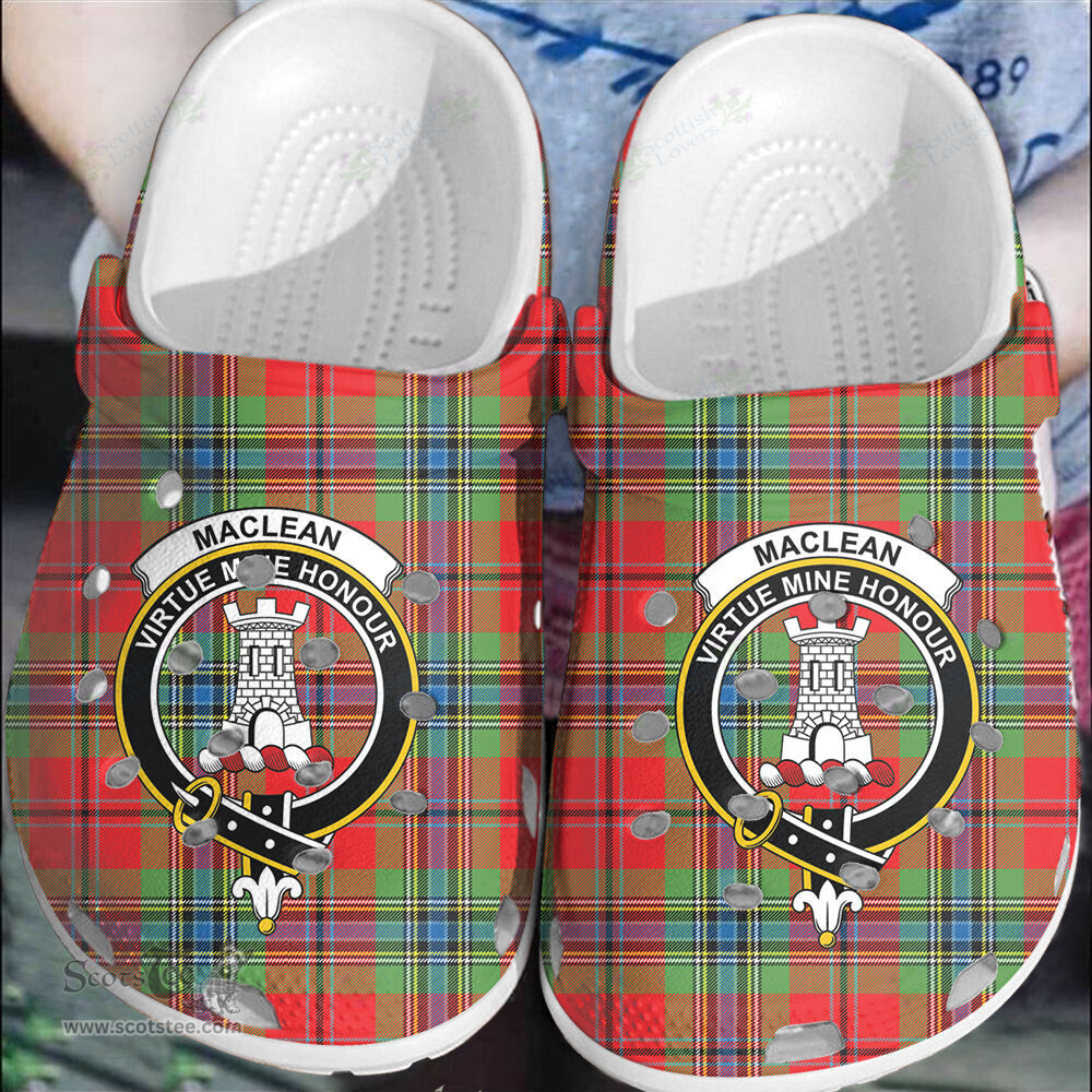 Scottish MacLean of Duart Modern Clan Tartan Clogs - Crest Classic Scottish Plaid Tartan Plaid - ScotsTee - scotstee.com