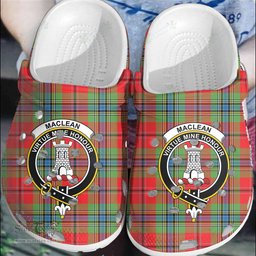 Scottish MacLean of Duart Modern Clan Tartan Clogs - Crest Classic Scottish Plaid Tartan Plaid - ScotsTee - scotstee.com
