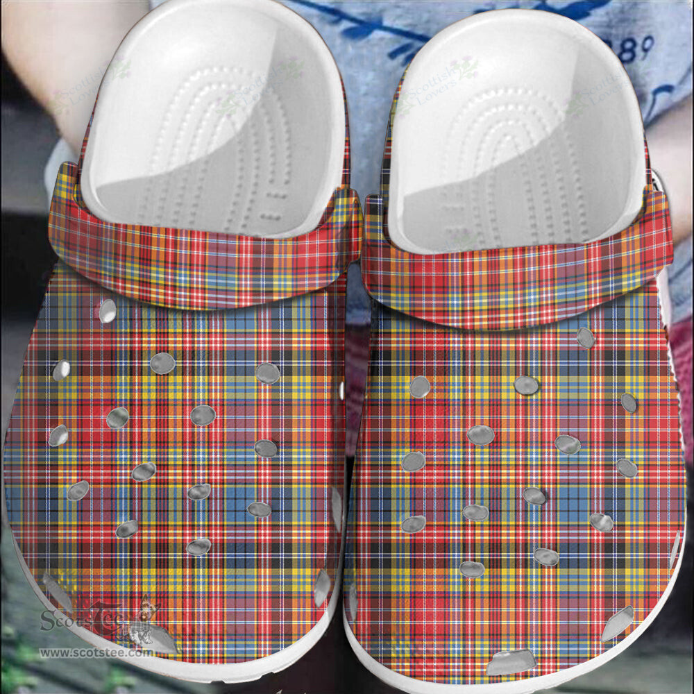 Scottish Drummond of Strathallan Clan Tartan Clogs - Classic Scottish Plaid Tartan Plaid - ScotsTee - scotstee.com