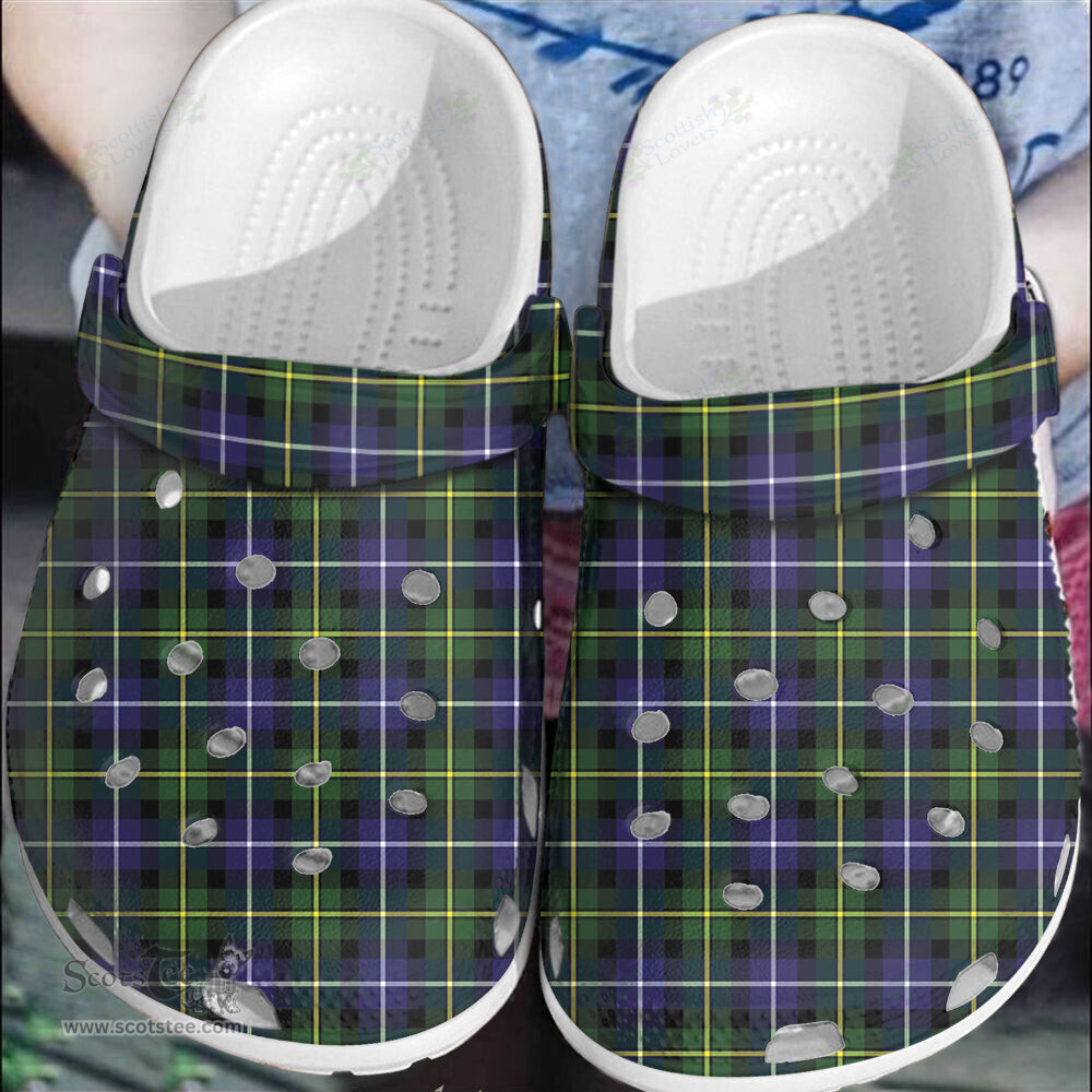 Scottish MacNeill of Barra Modern Clan Tartan Clogs - Classic Scottish Plaid Tartan Plaid - ScotsTee - scotstee.com