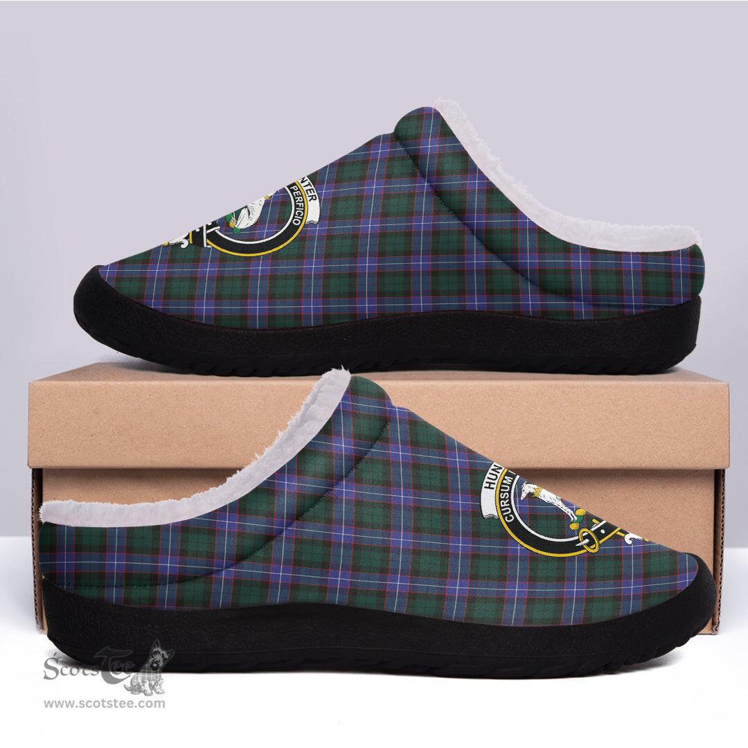 Looking for Scottish Hunter Modern Clan Tartan Fleece Slippers - Crest Classic? Check out our collection of Tartan T-shirts! Shop now at Scottishplaid.co!