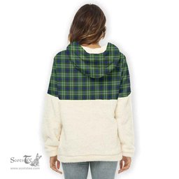 Scottish Spottiswood Clan Tartan Flannel Hoodie Women - Crest Classic Scottish Plaid Tartan Plaid