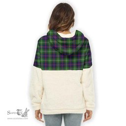 Scottish Sutherland II Clan Tartan Flannel Hoodie Women - Crest Classic Scottish Plaid Tartan Plaid