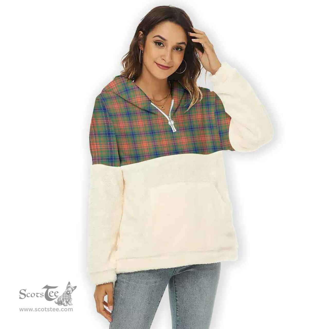 Scottish Wilson Ancient Clan Tartan Flannel Hoodie Women - Classic Scottish Plaid Tartan Plaid