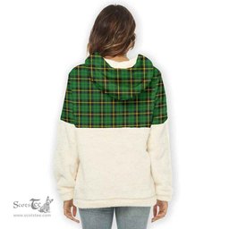 Scottish Wallace Hunting - Green Clan Tartan Flannel Hoodie Women - Classic Scottish Plaid Tartan Plaid
