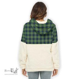 Scottish Swinton Clan Tartan Flannel Hoodie Women - Crest Classic Scottish Plaid Tartan Plaid