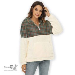 Scottish Thomson Hunting Modern Clan Tartan Flannel Hoodie Women - Classic Scottish Plaid Tartan Plaid
