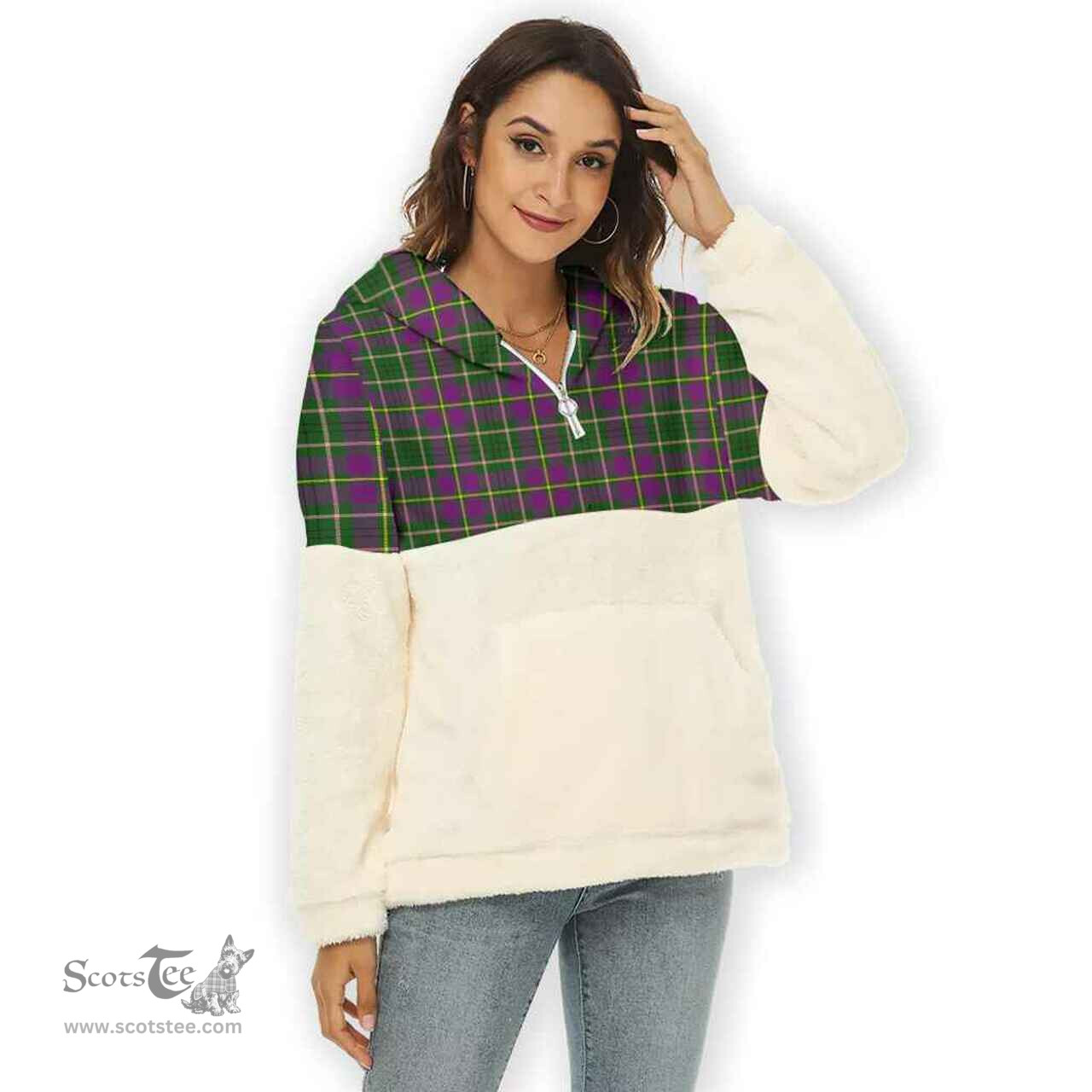 Scottish Taylor Clan Tartan Flannel Hoodie Women - Classic Scottish Plaid Tartan Plaid