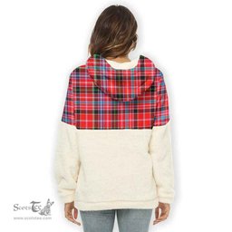 Scottish Udny Clan Tartan Flannel Hoodie Women - Crest Classic Scottish Plaid Tartan Plaid