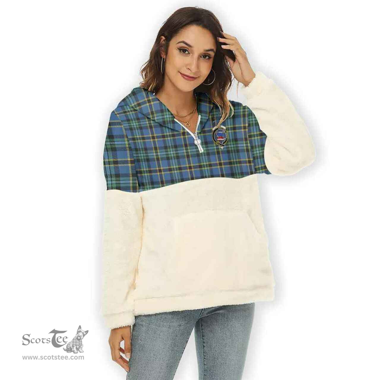 Scottish Weir Clan Tartan Flannel Hoodie Women - Crest Classic Scottish Plaid Tartan Plaid