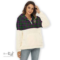 Scottish Urquhart Clan Tartan Flannel Hoodie Women - Crest Classic Scottish Plaid Tartan Plaid