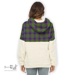 Scottish Whitelaw Clan Tartan Flannel Hoodie Women - Crest Classic Scottish Plaid Tartan Plaid