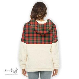 Scottish Stewart (High Stewards) Clan Tartan Flannel Hoodie Women - Crest Classic Scottish Plaid Tartan Plaid