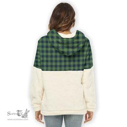 Scottish Tweedside District Clan Tartan Flannel Hoodie Women - Classic Scottish Plaid Tartan Plaid