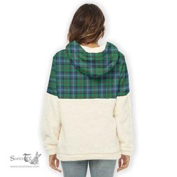 Scottish Urquhart Ancient Clan Tartan Flannel Hoodie Women - Classic Scottish Plaid Tartan Plaid