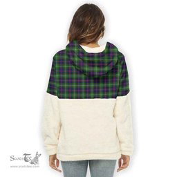Scottish Sutherland Modern Clan Tartan Flannel Hoodie Women - Classic Scottish Plaid Tartan Plaid