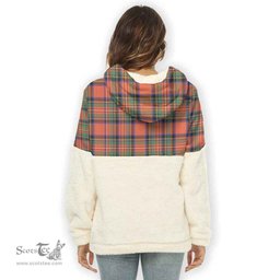 Scottish Stewart Royal Ancient Clan Tartan Flannel Hoodie Women - Classic Scottish Plaid Tartan Plaid