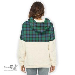 Scottish Stewart Old Ancient Clan Tartan Flannel Hoodie Women - Classic Scottish Plaid Tartan Plaid