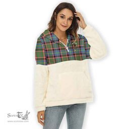Scottish Stirling (of Keir) Clan Tartan Flannel Hoodie Women - Crest Classic Scottish Plaid Tartan Plaid