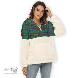 Scottish Young Modern Clan Tartan Flannel Hoodie Women - Classic Scottish Plaid Tartan Plaid