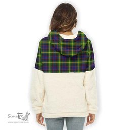 Scottish Watson Clan Tartan Flannel Hoodie Women - Crest Classic Scottish Plaid Tartan Plaid