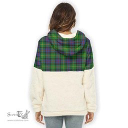 Scottish Tait Modern Clan Tartan Flannel Hoodie Women - Classic Scottish Plaid Tartan Plaid