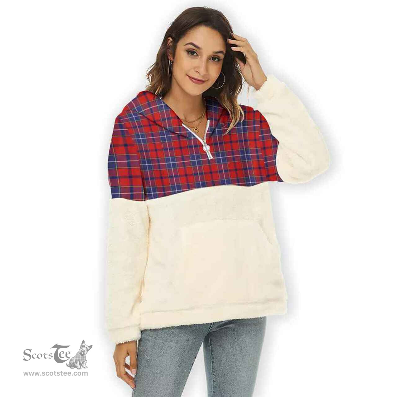 Scottish Wishart Dress Clan Tartan Flannel Hoodie Women - Classic Scottish Plaid Tartan Plaid