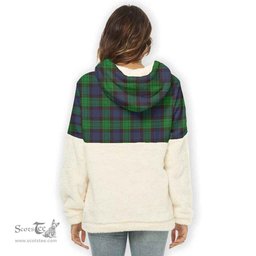 Scottish Stewart Old Modern Clan Tartan Flannel Hoodie Women - Classic Scottish Plaid Tartan Plaid