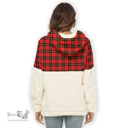 Scottish Wallace Hunting - Red Clan Tartan Flannel Hoodie Women - Classic Scottish Plaid Tartan Plaid