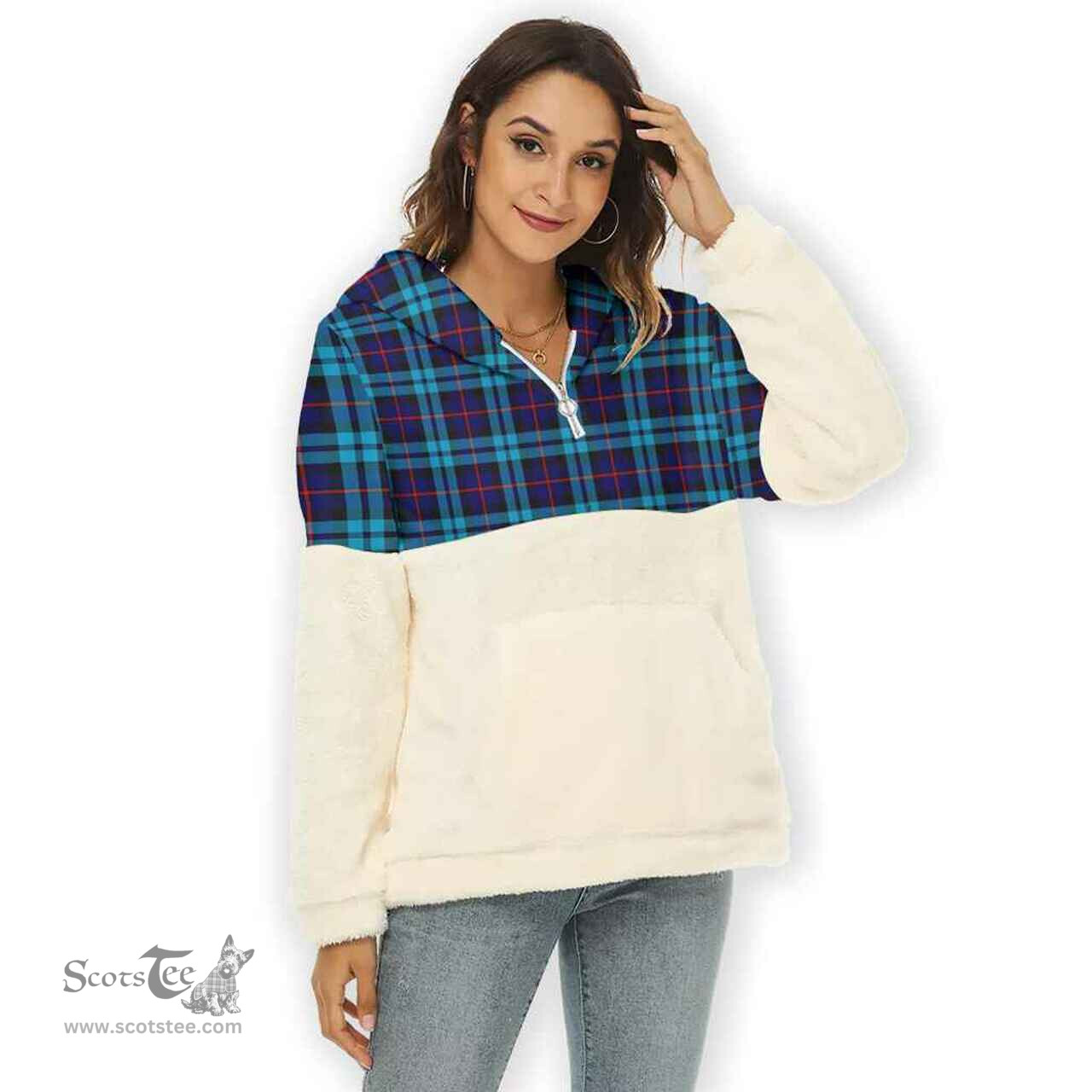 Scottish McCorquodale Clan Tartan Flannel Hoodie Women - Classic Scottish Plaid Tartan Plaid