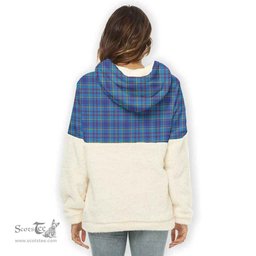 Scottish Mercer Clan Tartan Flannel Hoodie Women - Crest Classic Scottish Plaid Tartan Plaid