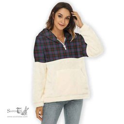 Scottish Nairn Clan Tartan Flannel Hoodie Women - Classic Scottish Plaid Tartan Plaid
