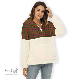 Scottish Nithsdale District Clan Tartan Flannel Hoodie Women - Classic Scottish Plaid Tartan Plaid